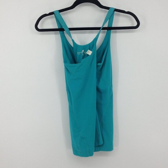 Adidas Climalite Built in Bra Teal Tank Top Size M - Picture 3 of 6